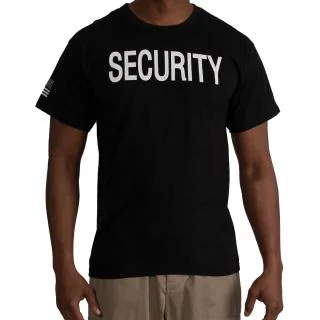 Rothco 2-Sided Security T-Shirt with US Flag On Sleeve - Black 1