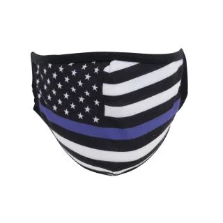 Rothco Thin Blue Line Flag Reusable 3-Layer Polyester Face Mask 1