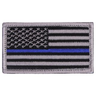 Rothco Thin Blue Line Police U.S. Flag Patch - Hook Back