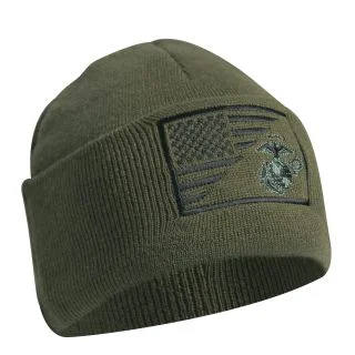 Rothco USMC Eagle, Globe and Anchor / US Flag Deluxe Fine Knit Watch Cap 1