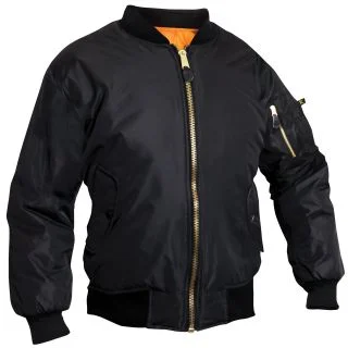 Rothco Womens MA-1 Flight Jacket - Black 1
